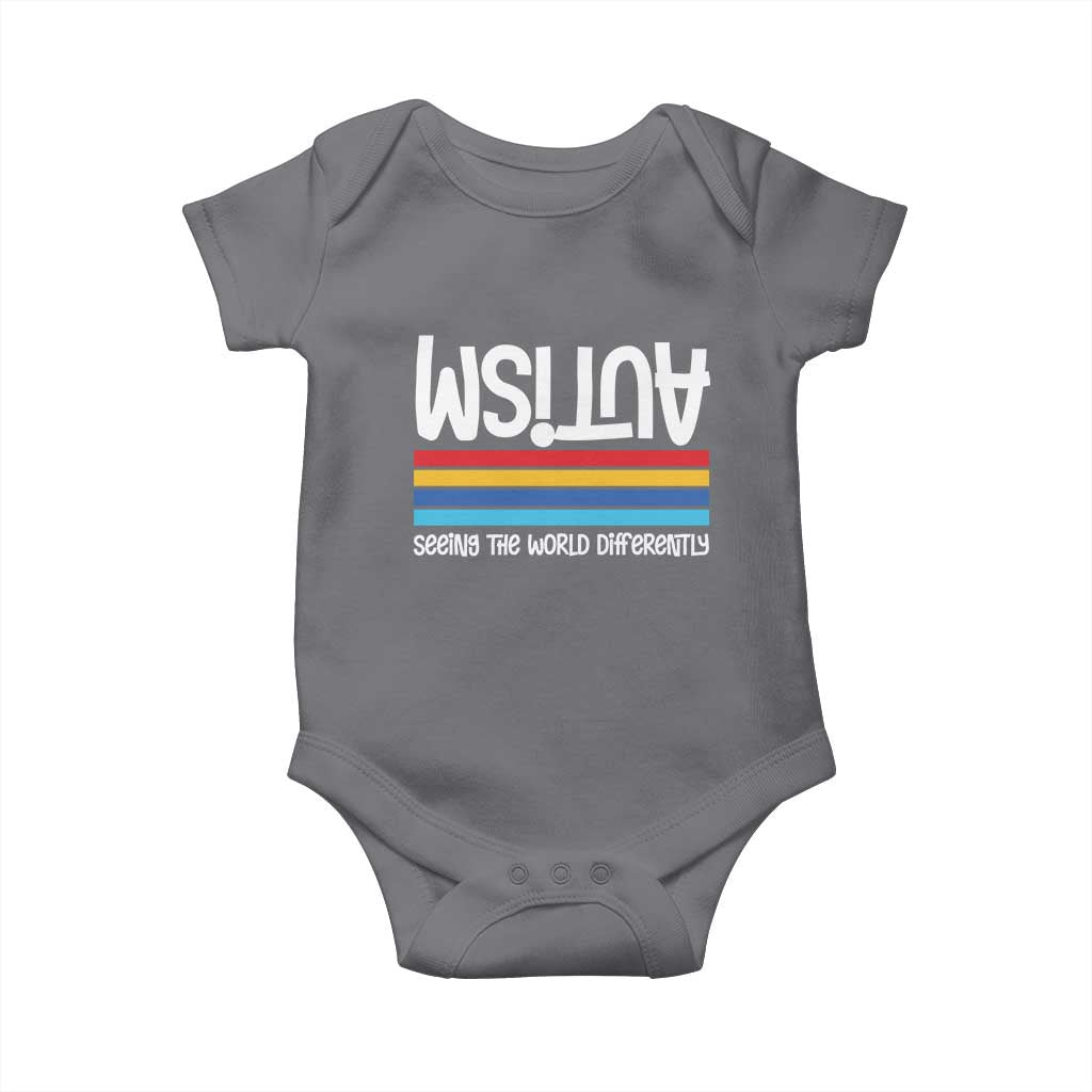 Autism Awareness Baby Onesie Seeing the World Differently ASD Month Support TS10 Charcoal Print Your Wear