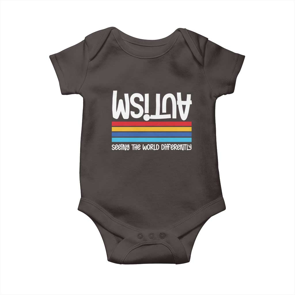 Autism Awareness Baby Onesie Seeing the World Differently ASD Month Support TS10 Dark Chocolate Print Your Wear