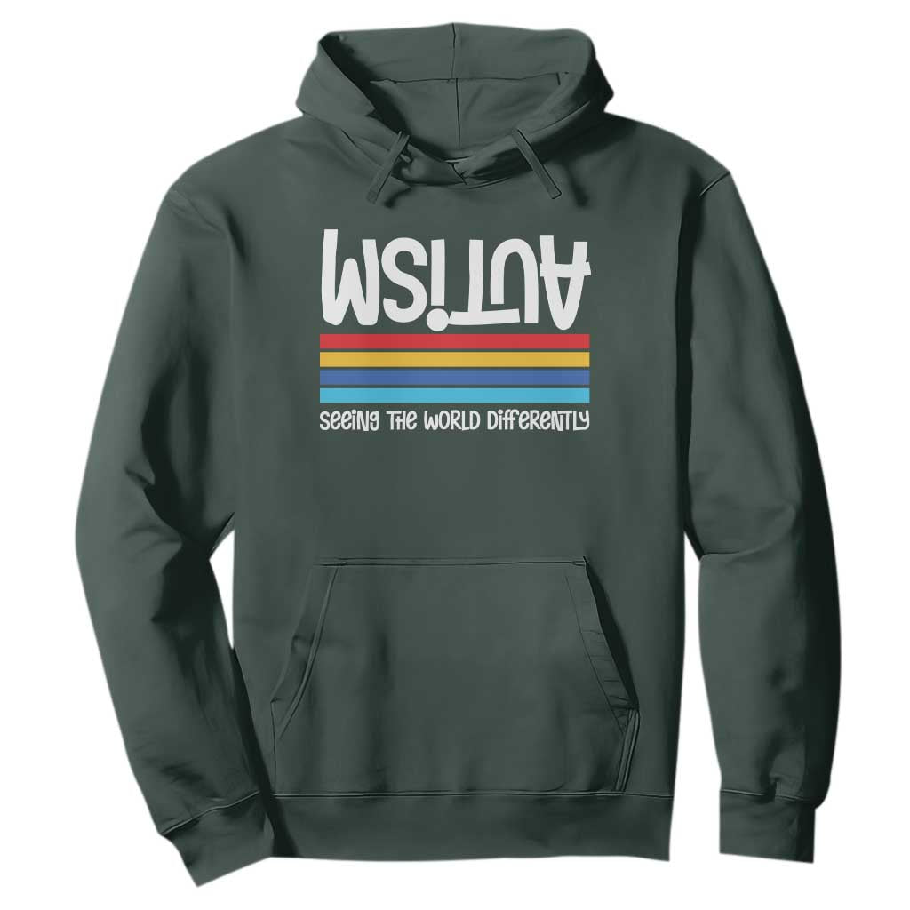 Autism Awareness Hoodie Seeing the World Differently ASD Month Support TS10 Dark Forest Green Print Your Wear