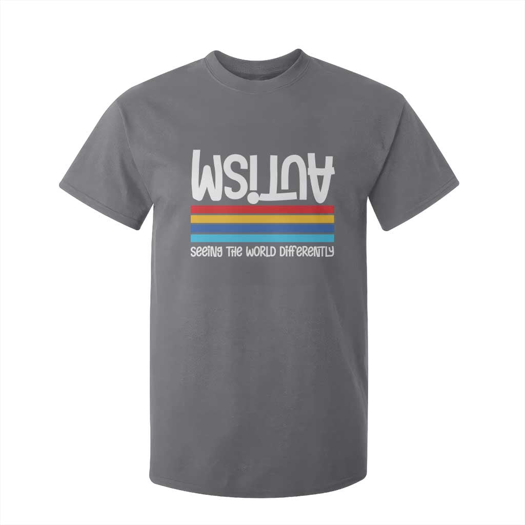 Autism Awareness T Shirt For Kid Seeing the World Differently ASD Month Support TS10 Charcoal Print Your Wear