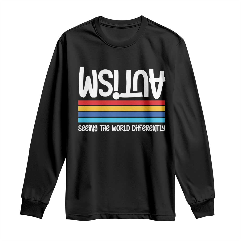 Autism Awareness Long Sleeve Shirt Seeing the World Differently ASD Month Support TS10 Black Print Your Wear