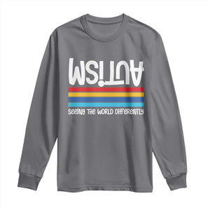 Autism Awareness Long Sleeve Shirt Seeing the World Differently ASD Month Support TS10 Charcoal Print Your Wear