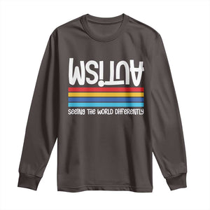 Autism Awareness Long Sleeve Shirt Seeing the World Differently ASD Month Support TS10 Dark Chocolate Print Your Wear