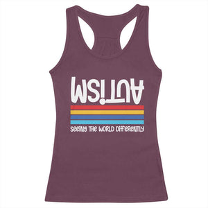 Autism Awareness Racerback Tank Top Seeing the World Differently ASD Month Support TS10 Maroon Print Your Wear