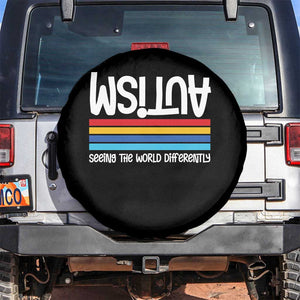 Autism Awareness Spare Tire Cover Seeing the World Differently ASD Month Support TS10 No hole Black Print Your Wear