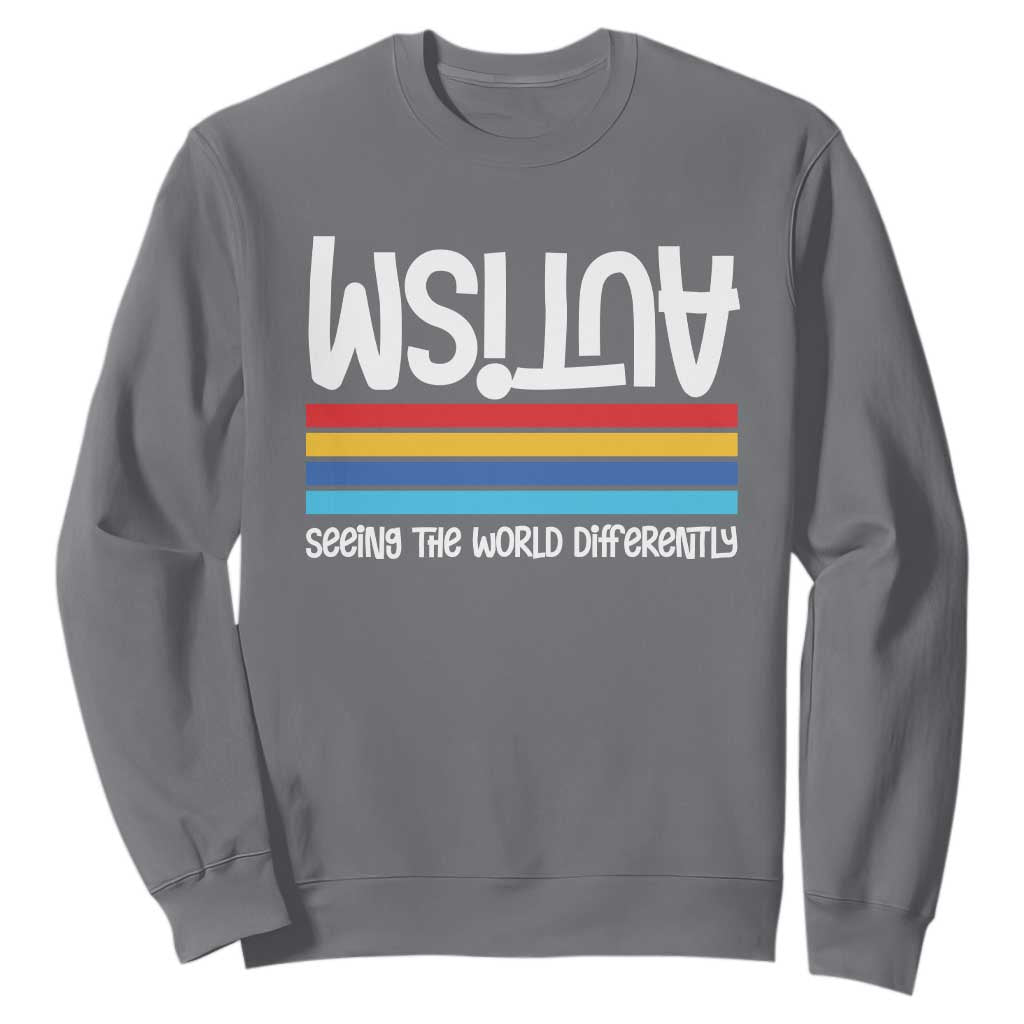 Autism Awareness Sweatshirt Seeing the World Differently ASD Month Support TS10 Charcoal Print Your Wear