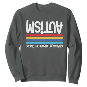 Autism Awareness Sweatshirt Seeing the World Differently ASD Month Support TS10 Dark Heather Print Your Wear