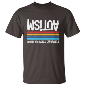 Autism Awareness T Shirt Seeing the World Differently ASD Month Support TS10 Dark Chocolate Print Your Wear