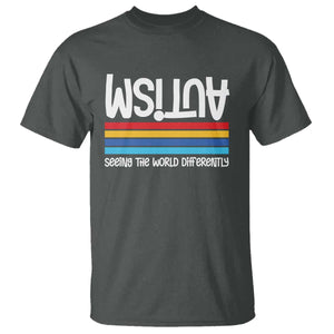 Autism Awareness T Shirt Seeing the World Differently ASD Month Support TS10 Dark Heather Print Your Wear