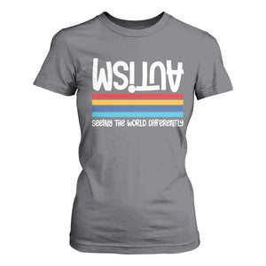 Autism Awareness T Shirt For Women Seeing the World Differently ASD Month Support TS10 Charcoal Print Your Wear