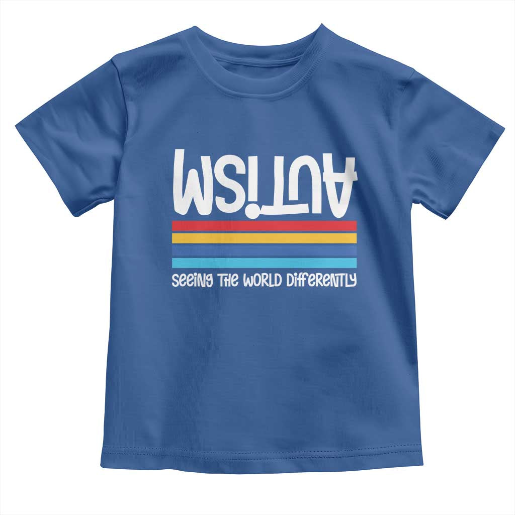 Autism Awareness Toddler T Shirt Seeing the World Differently ASD Month Support TS10 Royal Blue Print Your Wear