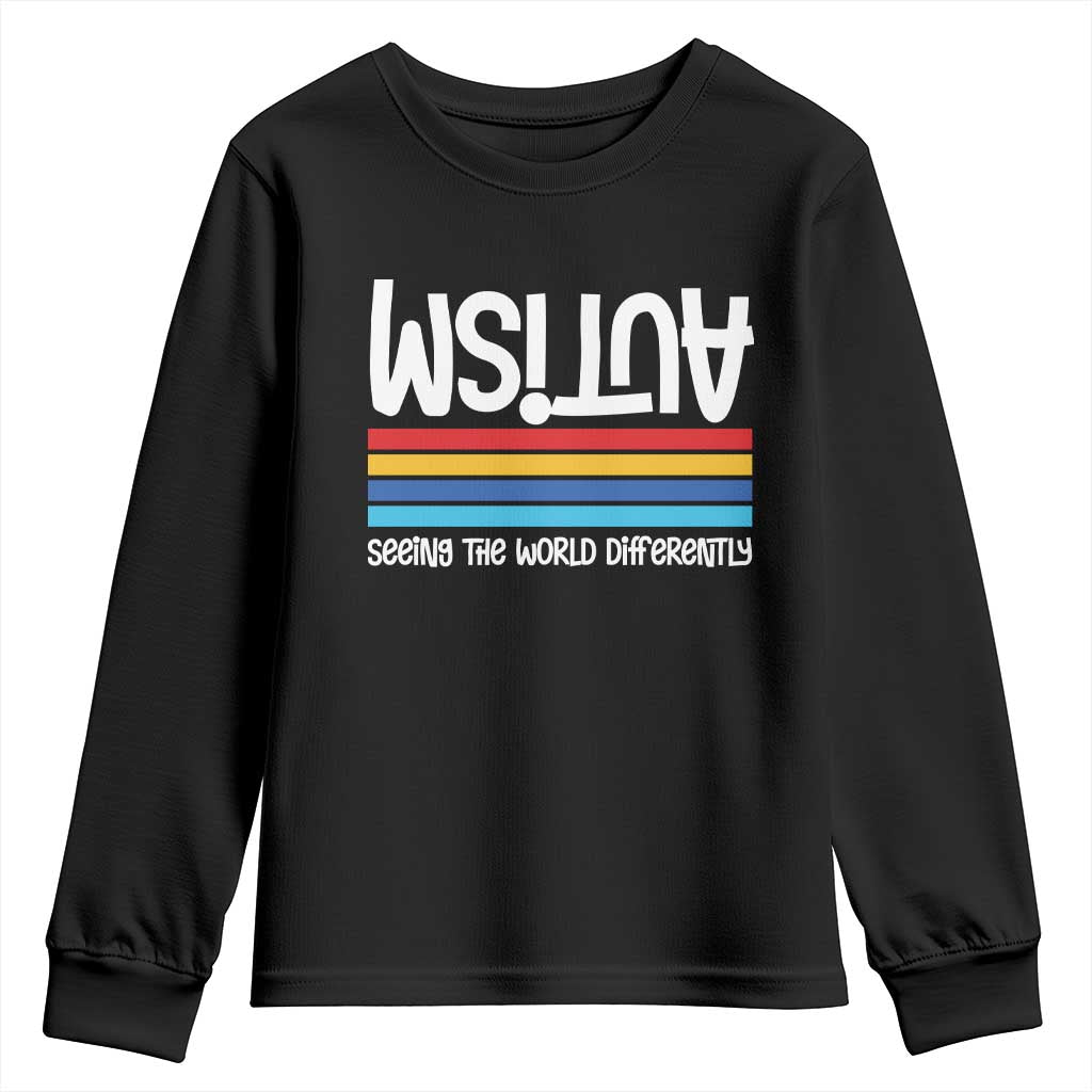 Autism Awareness Youth Sweatshirt Seeing the World Differently ASD Month Support TS10 Black Print Your Wear
