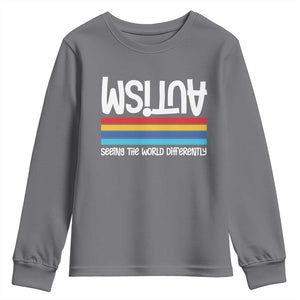Autism Awareness Youth Sweatshirt Seeing the World Differently ASD Month Support TS10 Charcoal Print Your Wear