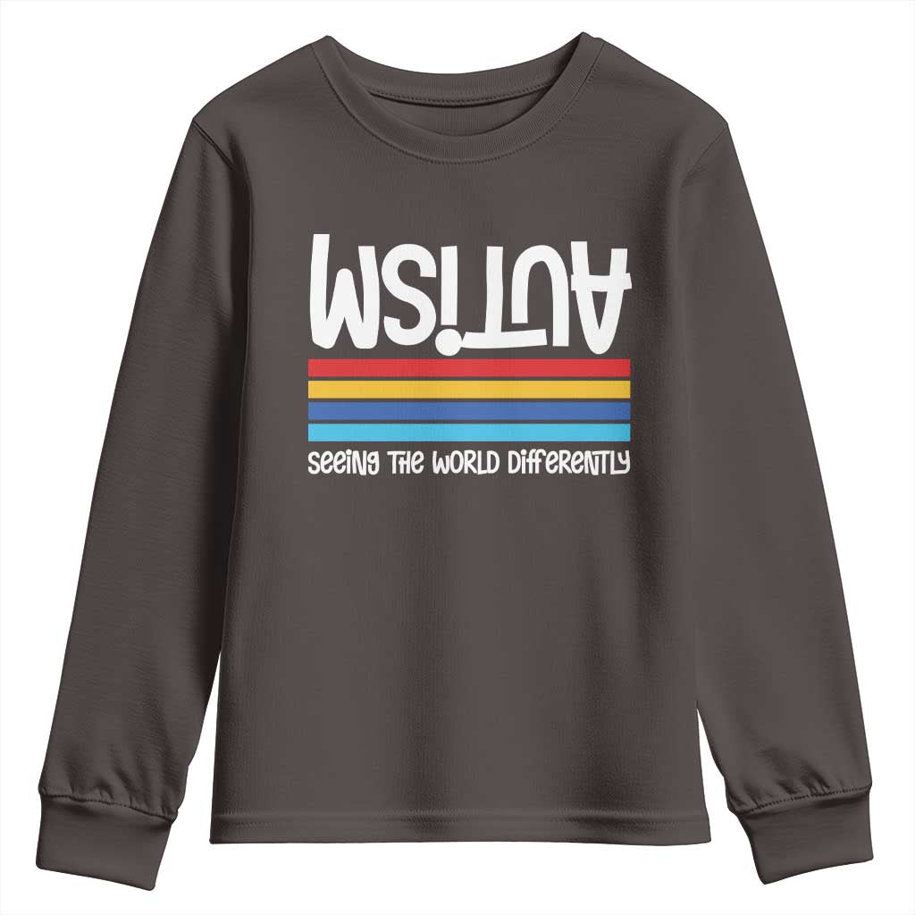 Autism Awareness Youth Sweatshirt Seeing the World Differently ASD Month Support TS10 Dark Chocolate Print Your Wear