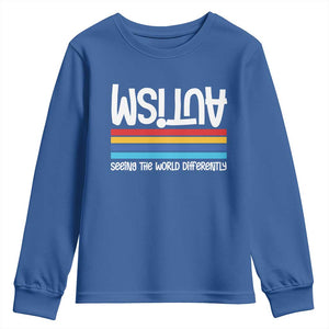 Autism Awareness Youth Sweatshirt Seeing the World Differently ASD Month Support TS10 Royal Blue Print Your Wear