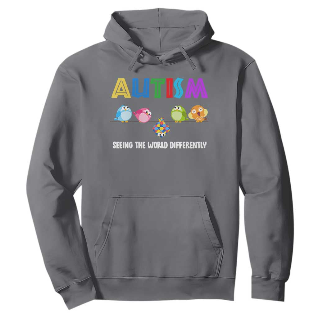 Autism Awareness Hoodie Seeing the World Differently ASD Cute Puzzle Pieces Owl TS10 Charcoal Print Your Wear