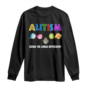 Autism Awareness Long Sleeve Shirt Seeing the World Differently ASD Cute Puzzle Pieces Owl TS10 Black Print Your Wear