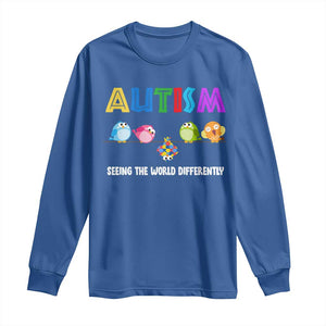 Autism Awareness Long Sleeve Shirt Seeing the World Differently ASD Cute Puzzle Pieces Owl TS10 Royal Blue Print Your Wear
