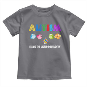 Autism Awareness Toddler T Shirt Seeing the World Differently ASD Cute Puzzle Pieces Owl TS10 Charcoal Print Your Wear
