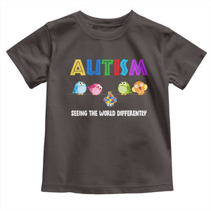 Autism Awareness Toddler T Shirt Seeing the World Differently ASD Cute Puzzle Pieces Owl TS10 Dark Chocolate Print Your Wear