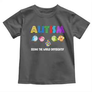Autism Awareness Toddler T Shirt Seeing the World Differently ASD Cute Puzzle Pieces Owl TS10 Dark Heather Print Your Wear