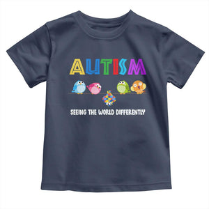 Autism Awareness Toddler T Shirt Seeing the World Differently ASD Cute Puzzle Pieces Owl TS10 Navy Print Your Wear