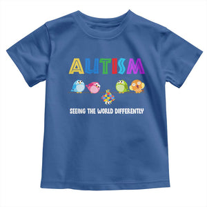 Autism Awareness Toddler T Shirt Seeing the World Differently ASD Cute Puzzle Pieces Owl TS10 Royal Blue Print Your Wear