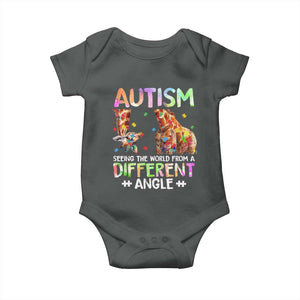 Autism Awareness Giraffe Baby Onesie Seeing The World Differently ASD TS10 Dark Heather Print Your Wear