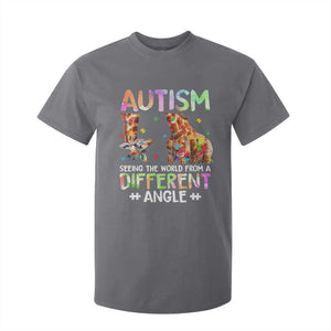 Autism Awareness Giraffe T Shirt For Kid Seeing The World Differently ASD TS10 Charcoal Print Your Wear