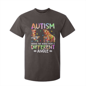 Autism Awareness Giraffe T Shirt For Kid Seeing The World Differently ASD TS10 Dark Chocolate Print Your Wear