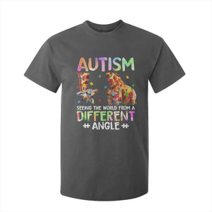 Autism Awareness Giraffe T Shirt For Kid Seeing The World Differently ASD TS10 Dark Heather Print Your Wear