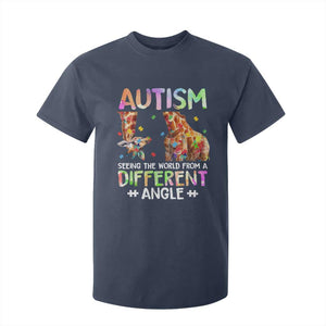Autism Awareness Giraffe T Shirt For Kid Seeing The World Differently ASD TS10 Navy Print Your Wear