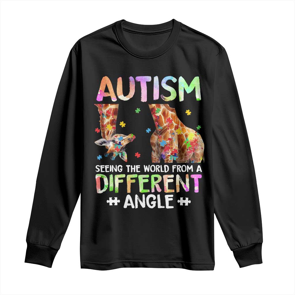 Autism Awareness Giraffe Long Sleeve Shirt Seeing The World Differently ASD TS10 Black Print Your Wear