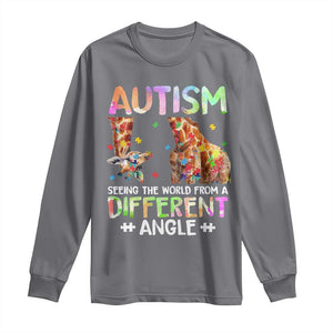 Autism Awareness Giraffe Long Sleeve Shirt Seeing The World Differently ASD TS10 Charcoal Print Your Wear