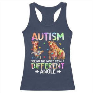 Autism Awareness Giraffe Racerback Tank Top Seeing The World Differently ASD TS10 Navy Print Your Wear