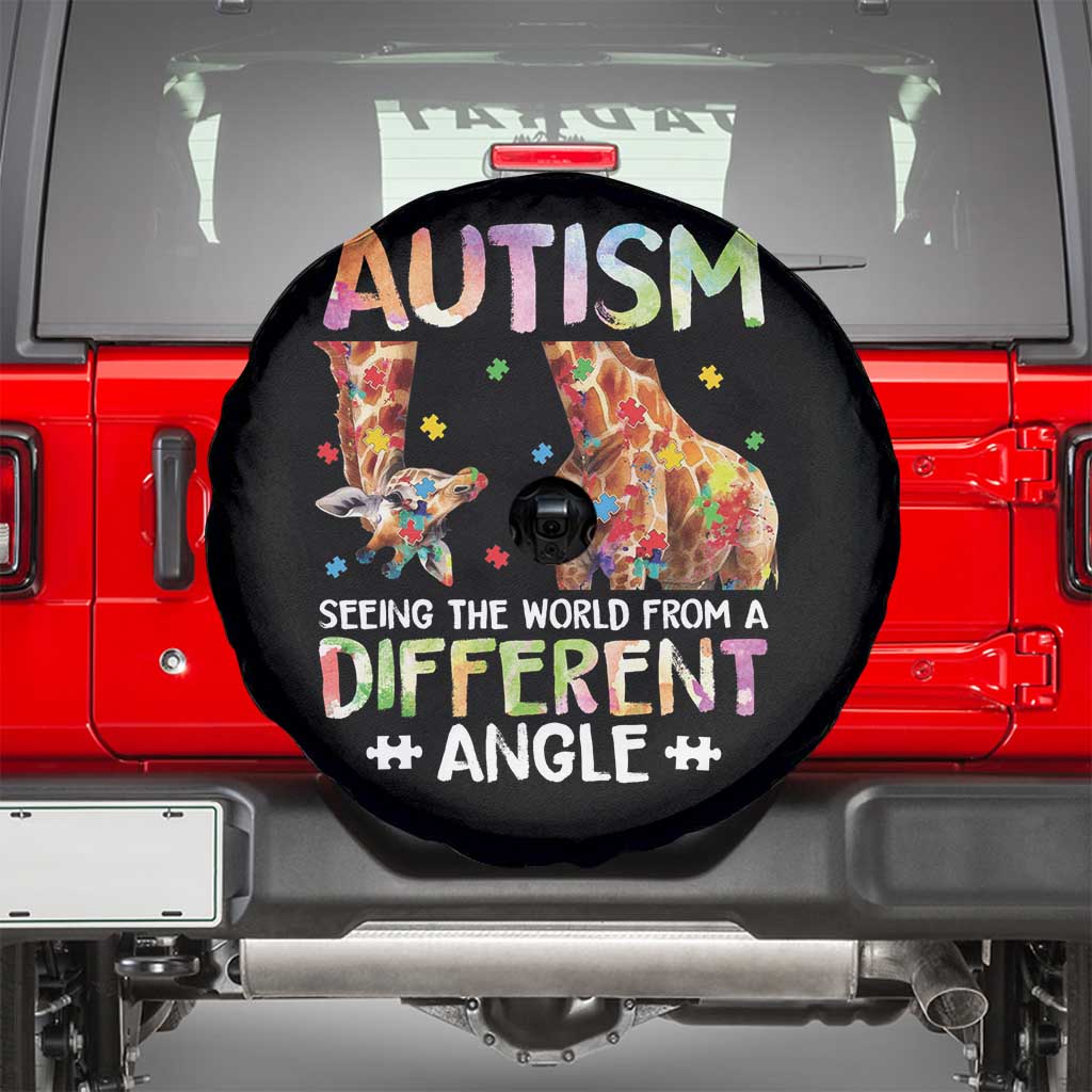 Autism Awareness Giraffe Spare Tire Cover Seeing The World Differently ASD TS10 Black Print Your Wear