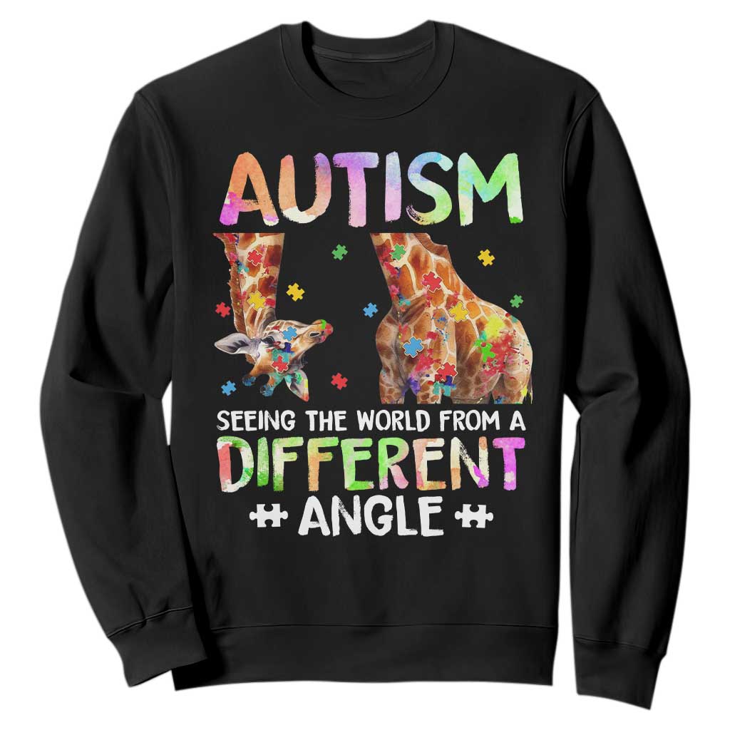 Autism Awareness Giraffe Sweatshirt Seeing The World Differently ASD TS10 Black Print Your Wear