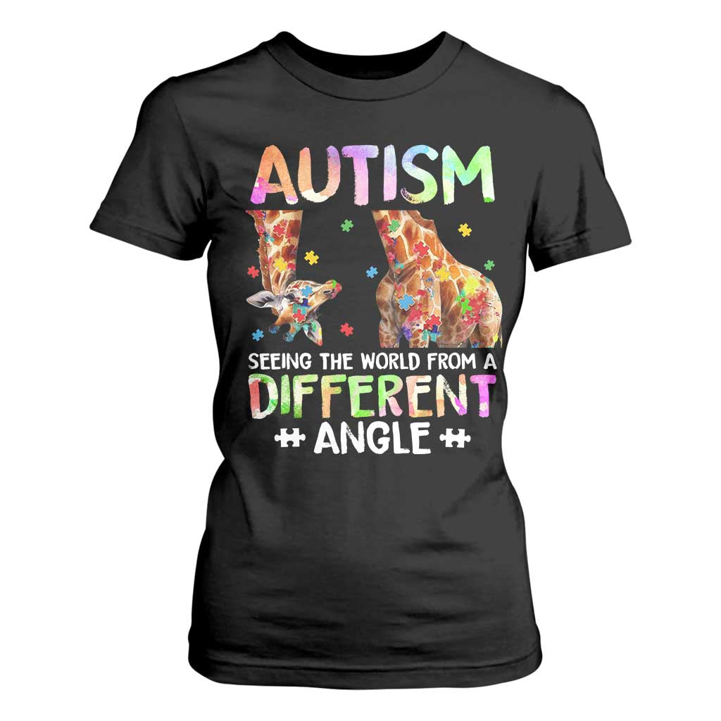Autism Awareness Giraffe T Shirt For Women Seeing The World Differently ASD TS10 Black Print Your Wear
