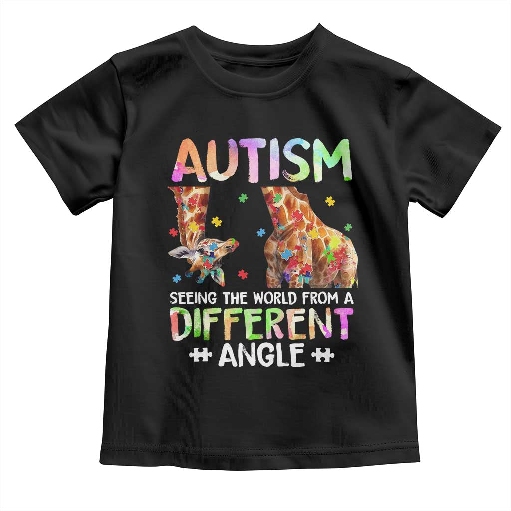 Autism Awareness Giraffe Toddler T Shirt Seeing The World Differently ASD TS10 Black Print Your Wear