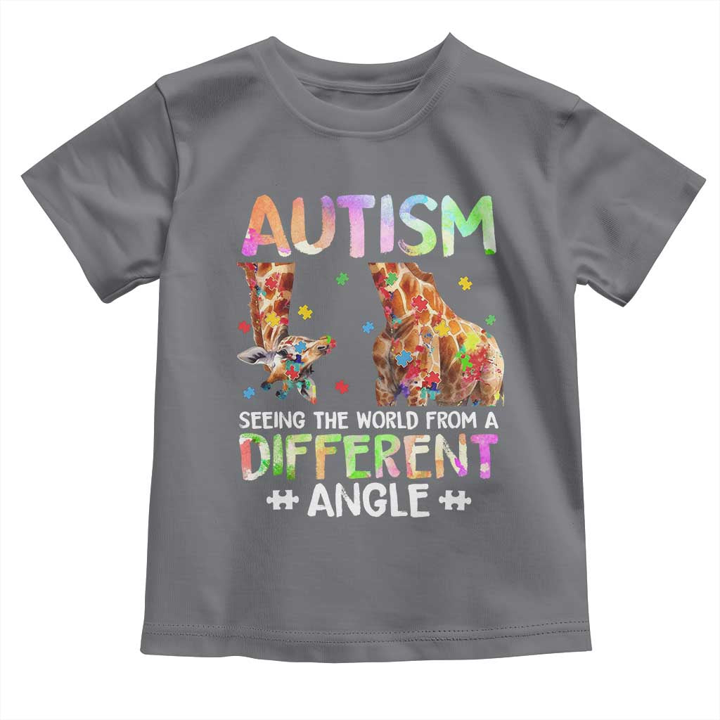 Autism Awareness Giraffe Toddler T Shirt Seeing The World Differently ASD TS10 Charcoal Print Your Wear
