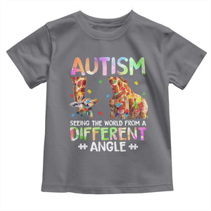 Autism Awareness Giraffe Toddler T Shirt Seeing The World Differently ASD TS10 Charcoal Print Your Wear
