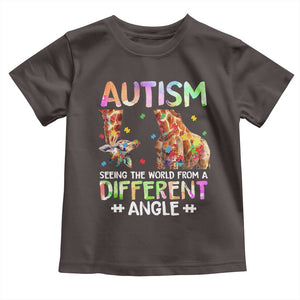 Autism Awareness Giraffe Toddler T Shirt Seeing The World Differently ASD TS10 Dark Chocolate Print Your Wear