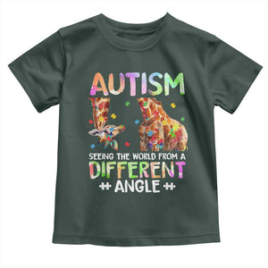 Autism Awareness Giraffe Toddler T Shirt Seeing The World Differently ASD TS10 Dark Forest Green Print Your Wear