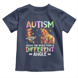 Autism Awareness Giraffe Toddler T Shirt Seeing The World Differently ASD TS10 Navy Print Your Wear