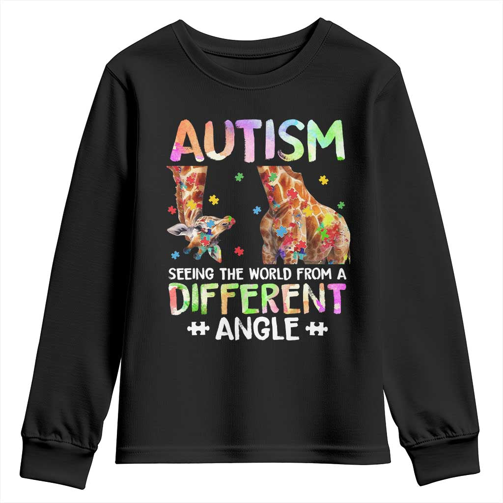 Autism Awareness Giraffe Youth Sweatshirt Seeing The World Differently ASD TS10 Black Print Your Wear