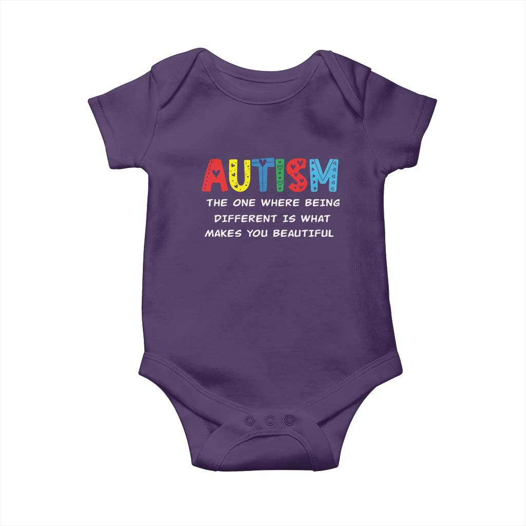 Autism Awareness Baby Onesie Different Makes You Beautiful ASD Month Support TS10 Purple Print Your Wear