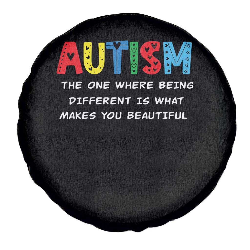 Autism Awareness Spare Tire Cover Different Makes You Beautiful ASD Month Support TS10 Print Your Wear