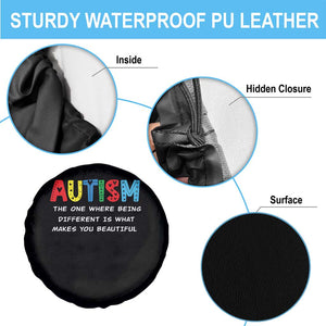 Autism Awareness Spare Tire Cover Different Makes You Beautiful ASD Month Support TS10 Print Your Wear