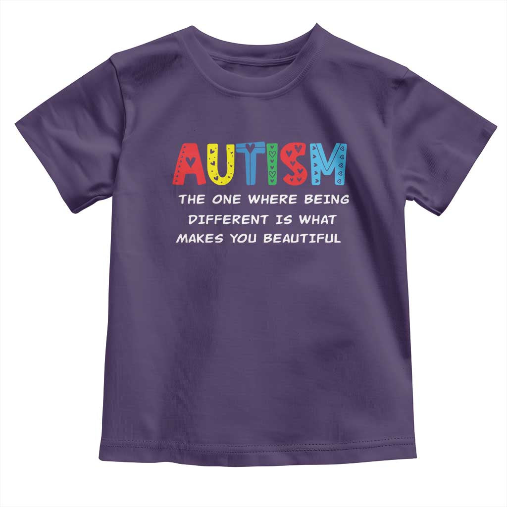 Autism Awareness Toddler T Shirt Different Makes You Beautiful ASD Month Support TS10 Purple Print Your Wear