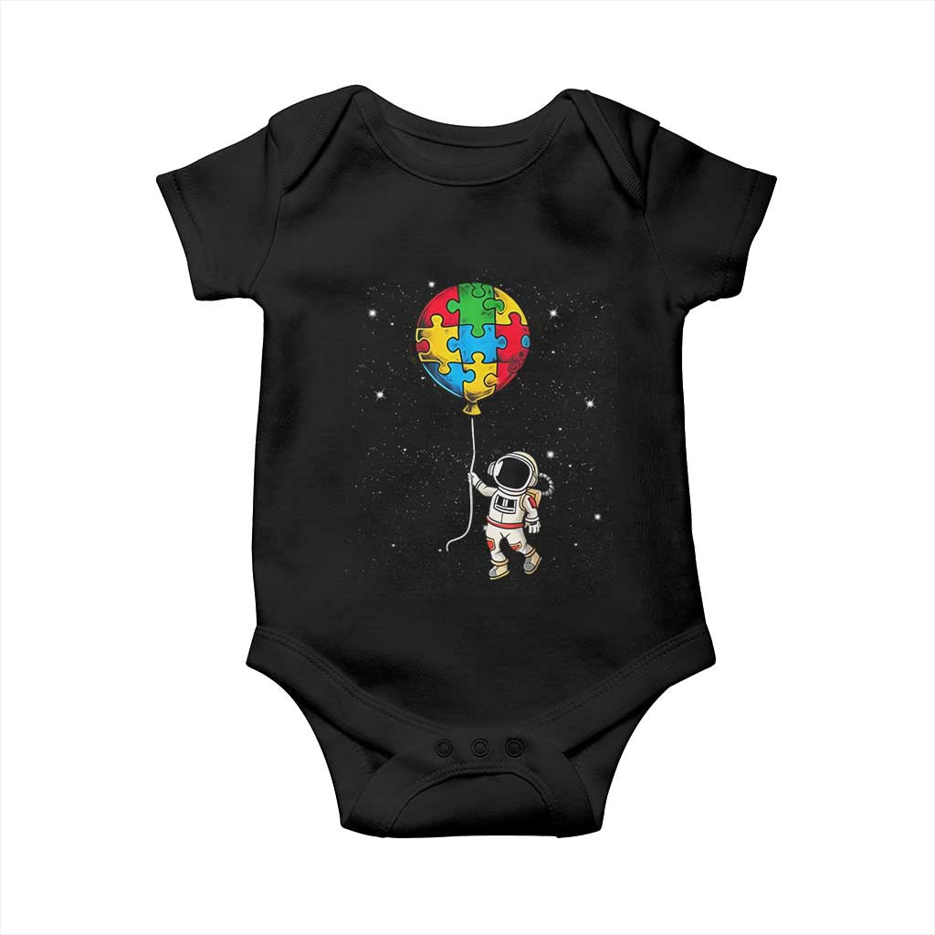 Autism Awareness Astronaut Baby Onesie Puzzle Pieces Balloon Space Autistic TS10 Black Print Your Wear